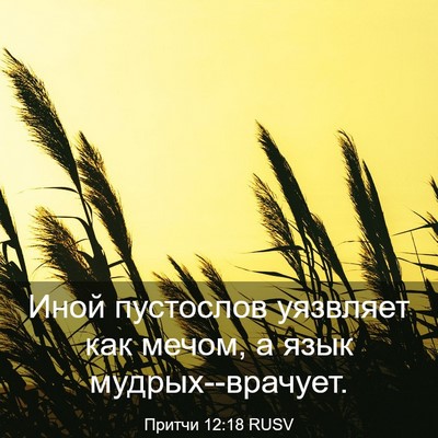 Picture 03 - Притчи 12:18 RUSV - Иной пустослов уязвляет - Bible Verse Picture