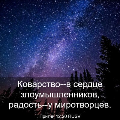 Picture 03 - Притчи 12:20 RUSV - Коварство--в сердце - Bible Verse Picture