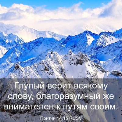 Picture 03 - Притчи 14:15 RUSV - Глупый верит всякому - Bible Verse Picture