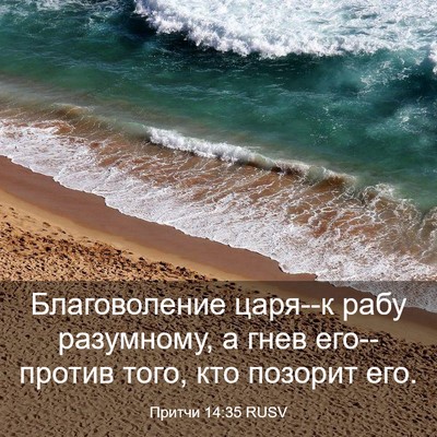 Picture 03 - Притчи 14:35 RUSV - Благоволение царя--к рабу - Bible Verse Picture