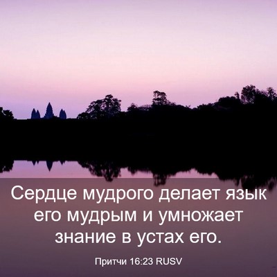 Picture 03 - Притчи 16:23 RUSV - Сердце мудрого делает язык - Bible Verse Picture