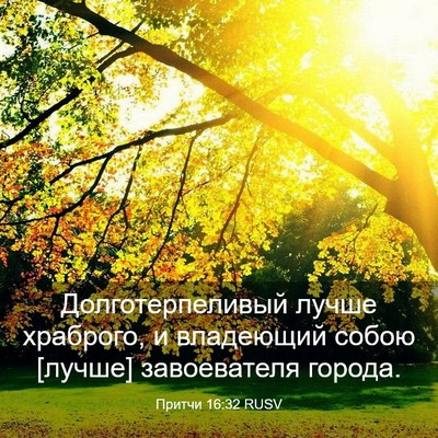 Picture 03 - Притчи 16:32 RUSV - Долготерпеливый лучше - Bible Verse Picture