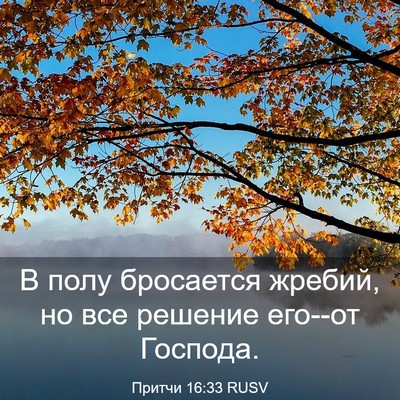 Picture 03 - Притчи 16:33 RUSV - В полу бросается жребий, но - Bible Verse Picture