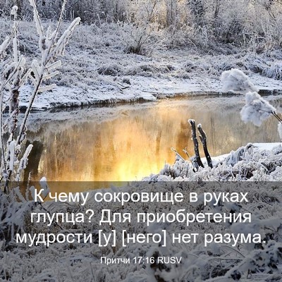 Picture 03 - Притчи 17:16 RUSV - К чему сокровище в руках - Bible Verse Picture