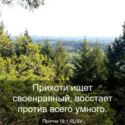 Picture 03 - Притчи 18:1 RUSV - Прихоти ищет своенравный, - Bible Verse Picture
