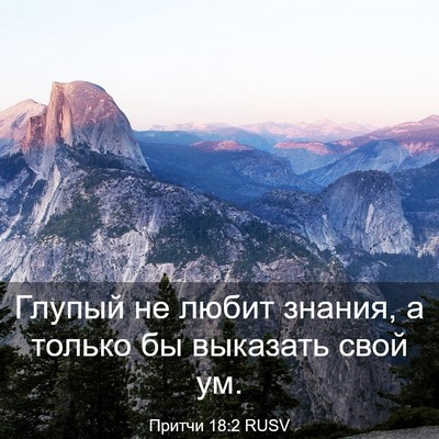 Picture 03 - Притчи 18:2 RUSV - Глупый не любит знания, а - Bible Verse Picture