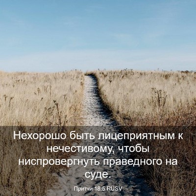 Picture 03 - Притчи 18:5 RUSV - Нехорошо быть - Bible Verse Picture
