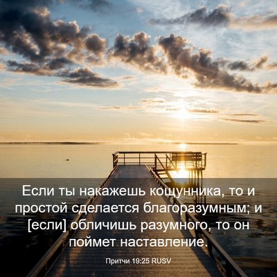 Picture 03 - Притчи 19:25 RUSV - Если ты накажешь - Bible Verse Picture