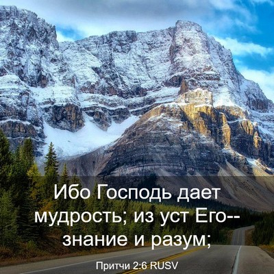 Picture 03 - Притчи 2:6 RUSV - Ибо Господь дает мудрость; - Bible Verse Picture