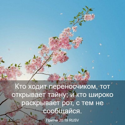 Picture 03 - Притчи 20:19 RUSV - Кто ходит переносчиком, - Bible Verse Picture