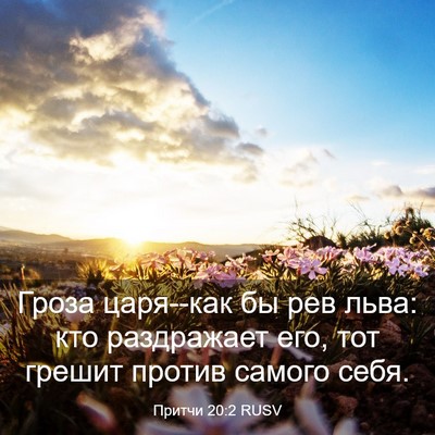 Picture 03 - Притчи 20:2 RUSV - Гроза царя--как бы рев льва: - Bible Verse Picture