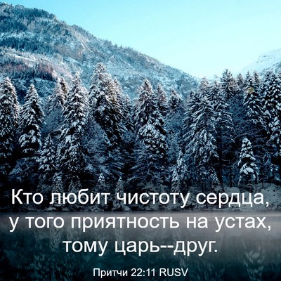 Picture 03 - Притчи 22:11 RUSV - Кто любит чистоту сердца, у - Bible Verse Picture