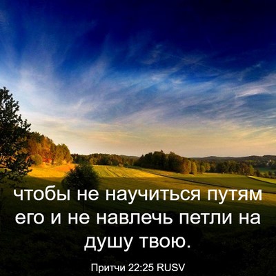 Picture 03 - Притчи 22:25 RUSV - чтобы не научиться путям - Bible Verse Picture