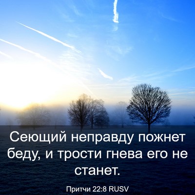 Picture 03 - Притчи 22:8 RUSV - Сеющий неправду пожнет - Bible Verse Picture