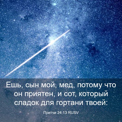 Picture 03 - Притчи 24:13 RUSV - Ешь, сын мой, мед, потому - Bible Verse Picture