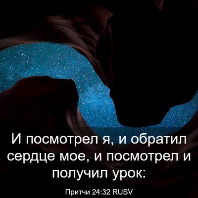 Picture 03 - Притчи 24:32 RUSV - И посмотрел я, и обратил - Bible Verse Picture