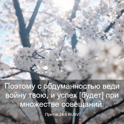 Picture 03 - Притчи 24:6 RUSV - Поэтому с обдуманностью - Bible Verse Picture