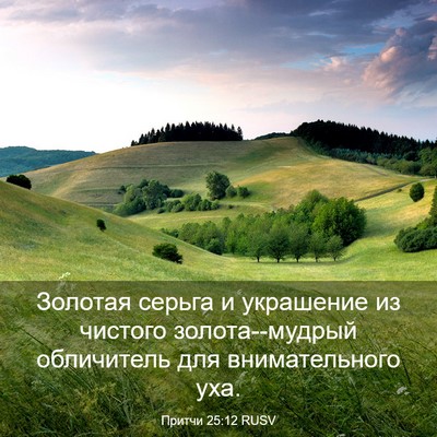 Picture 03 - Притчи 25:12 RUSV - Золотая серьга и украшение - Bible Verse Picture