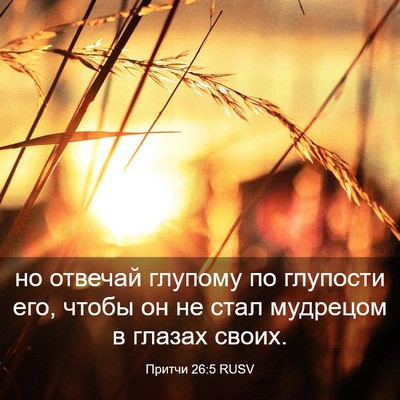 Picture 03 - Притчи 26:5 RUSV - но отвечай глупому по - Bible Verse Picture