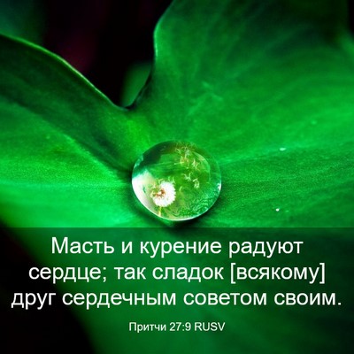Picture 03 - Притчи 27:9 RUSV - Масть и курение радуют - Bible Verse Picture