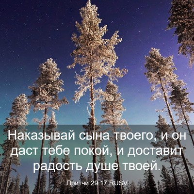 Picture 03 - Притчи 29:17 RUSV - Наказывай сына твоего, и он - Bible Verse Picture