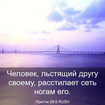 Picture 03 - Притчи 29:5 RUSV - Человек, льстящий другу - Bible Verse Picture