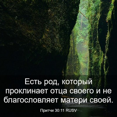 Picture 03 - Притчи 30:11 RUSV - Есть род, который - Bible Verse Picture