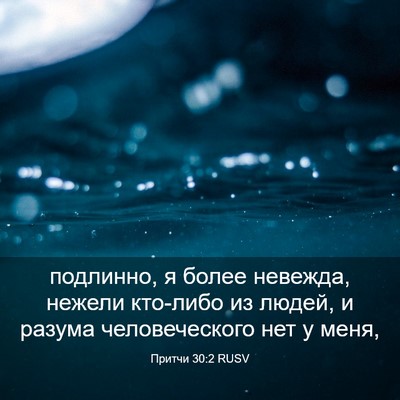 Picture 03 - Притчи 30:2 RUSV - подлинно, я более невежда, - Bible Verse Picture