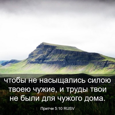 Picture 03 - Притчи 5:10 RUSV - чтобы не насыщались силою - Bible Verse Picture