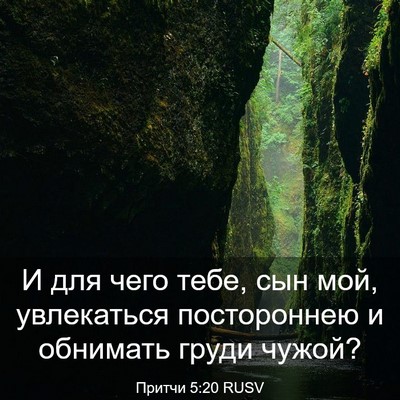 Picture 03 - Притчи 5:20 RUSV - И для чего тебе, сын мой, - Bible Verse Picture