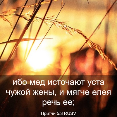 Picture 03 - Притчи 5:3 RUSV - ибо мед источают уста - Bible Verse Picture