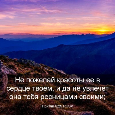 Picture 03 - Притчи 6:25 RUSV - Не пожелай красоты ее в - Bible Verse Picture