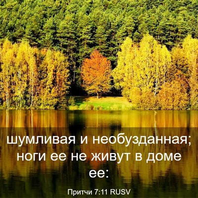 Picture 03 - Притчи 7:11 RUSV - шумливая и необузданная; - Bible Verse Picture