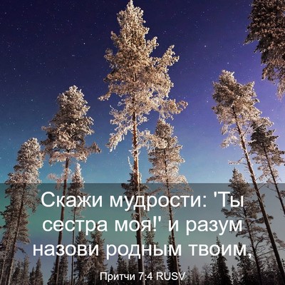 Picture 03 - Притчи 7:4 RUSV - Скажи мудрости: 'Ты сестра - Bible Verse Picture
