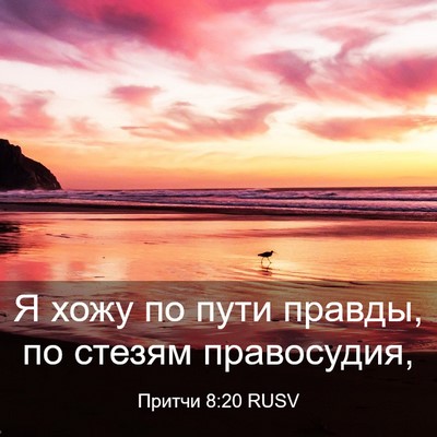 Picture 03 - Притчи 8:20 RUSV - Я хожу по пути правды, по - Bible Verse Picture