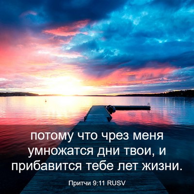 Picture 03 - Притчи 9:11 RUSV - потому что чрез меня - Bible Verse Picture