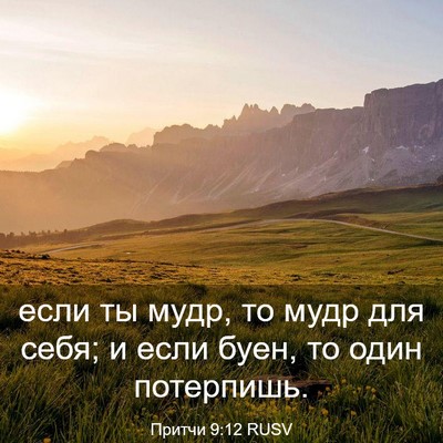 Picture 03 - Притчи 9:12 RUSV - если ты мудр, то мудр для - Bible Verse Picture