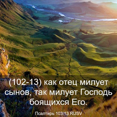 Picture 03 - Псалтирь 103:13 RUSV - (102-13) как отец милует сынов, - Bible Verse Picture