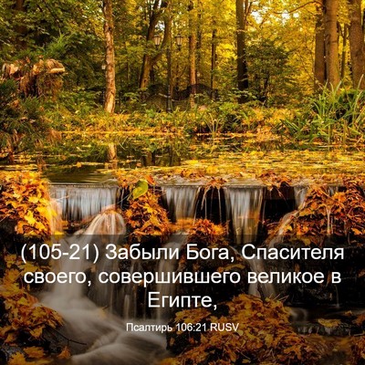 Picture 03 - Псалтирь 106:21 RUSV - (105-21) Забыли Бога, - Bible Verse Picture