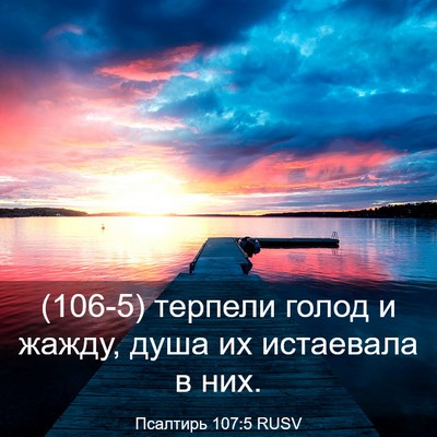 Picture 03 - Псалтирь 107:5 RUSV - (106-5) терпели голод и жажду, - Bible Verse Picture