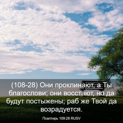 Picture 03 - Псалтирь 109:28 RUSV - (108-28) Они проклинают, а Ты - Bible Verse Picture