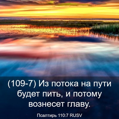Picture 03 - Псалтирь 110:7 RUSV - (109-7) Из потока на пути - Bible Verse Picture