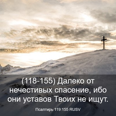 Picture 03 - Псалтирь 119:155 RUSV - (118-155) Далеко от нечестивых - Bible Verse Picture