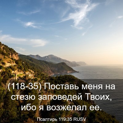 Picture 03 - Псалтирь 119:35 RUSV - (118-35) Поставь меня на стезю - Bible Verse Picture