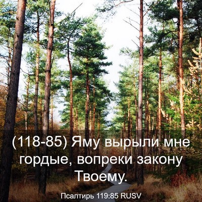 Picture 03 - Псалтирь 119:85 RUSV - (118-85) Яму вырыли мне гордые, - Bible Verse Picture