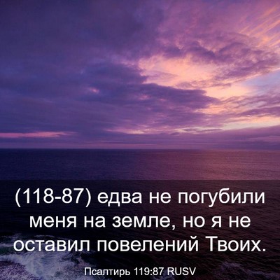 Picture 03 - Псалтирь 119:87 RUSV - (118-87) едва не погубили меня - Bible Verse Picture