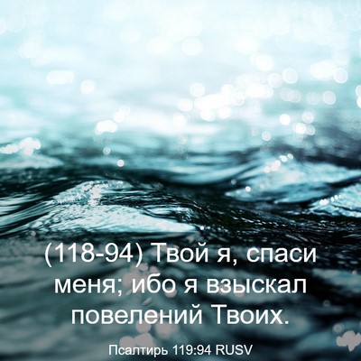 Picture 03 - Псалтирь 119:94 RUSV - (118-94) Твой я, спаси меня; ибо - Bible Verse Picture