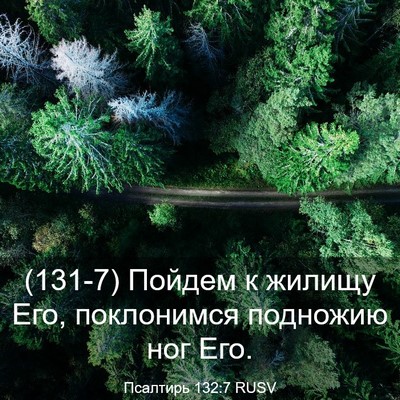 Picture 03 - Псалтирь 132:7 RUSV - (131-7) Пойдем к жилищу Его, - Bible Verse Picture