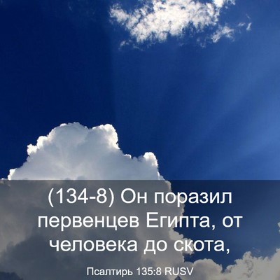 Picture 03 - Псалтирь 135:8 RUSV - (134-8) Он поразил первенцев - Bible Verse Picture