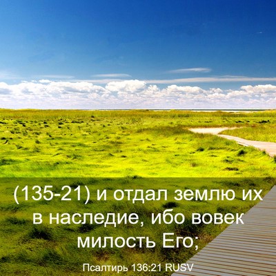 Picture 03 - Псалтирь 136:21 RUSV - (135-21) и отдал землю их в - Bible Verse Picture
